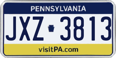 PA license plate JXZ3813