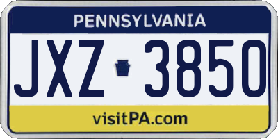 PA license plate JXZ3850
