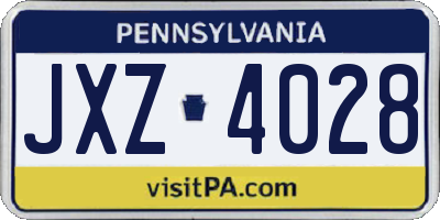 PA license plate JXZ4028
