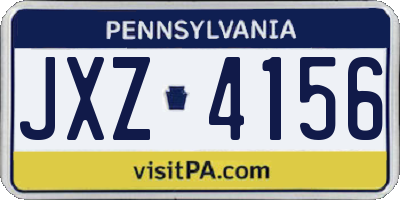 PA license plate JXZ4156