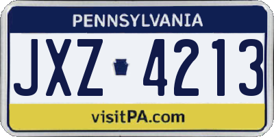 PA license plate JXZ4213