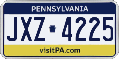 PA license plate JXZ4225