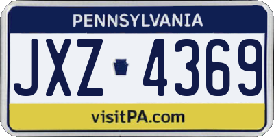 PA license plate JXZ4369