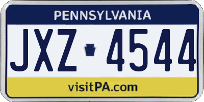 PA license plate JXZ4544