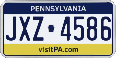 PA license plate JXZ4586