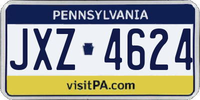 PA license plate JXZ4624