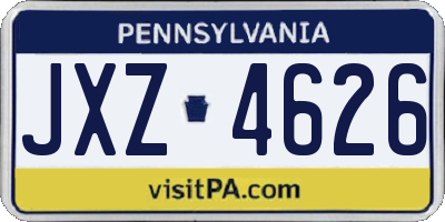 PA license plate JXZ4626