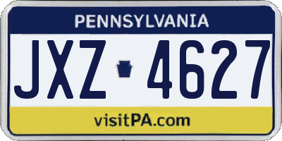 PA license plate JXZ4627
