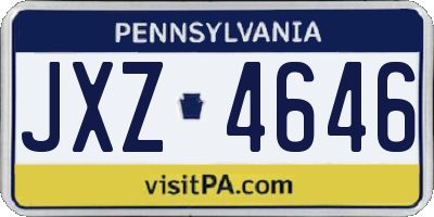 PA license plate JXZ4646