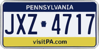 PA license plate JXZ4717