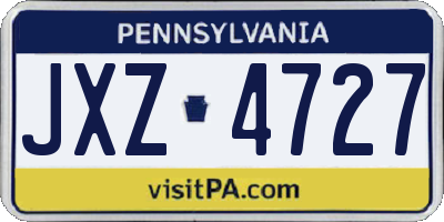 PA license plate JXZ4727