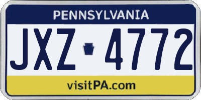 PA license plate JXZ4772