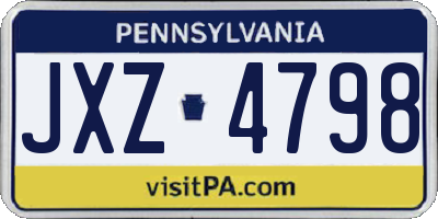 PA license plate JXZ4798
