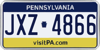 PA license plate JXZ4866