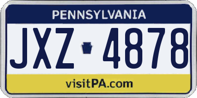 PA license plate JXZ4878