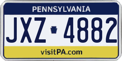 PA license plate JXZ4882