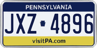 PA license plate JXZ4896
