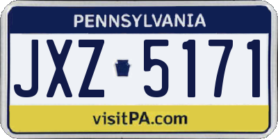 PA license plate JXZ5171