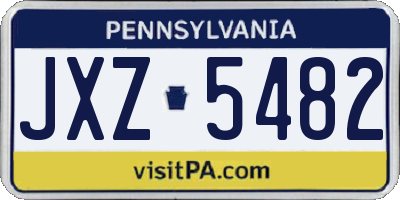 PA license plate JXZ5482