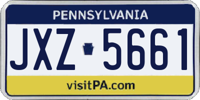 PA license plate JXZ5661