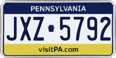 PA license plate JXZ5792