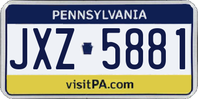 PA license plate JXZ5881