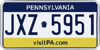 PA license plate JXZ5951