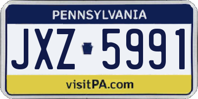 PA license plate JXZ5991