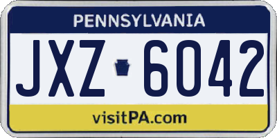 PA license plate JXZ6042