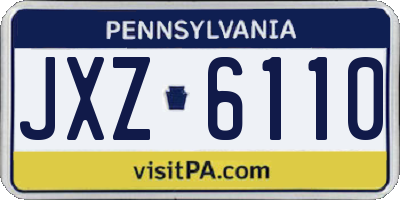 PA license plate JXZ6110