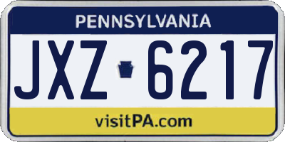 PA license plate JXZ6217
