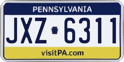 PA license plate JXZ6311