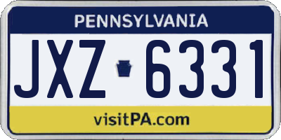 PA license plate JXZ6331