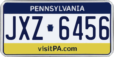 PA license plate JXZ6456