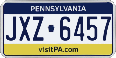 PA license plate JXZ6457
