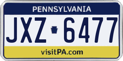 PA license plate JXZ6477