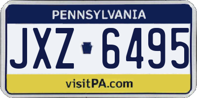 PA license plate JXZ6495