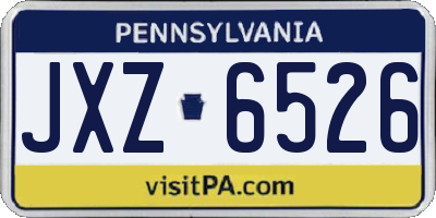 PA license plate JXZ6526