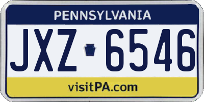 PA license plate JXZ6546