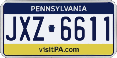 PA license plate JXZ6611
