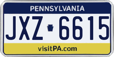 PA license plate JXZ6615