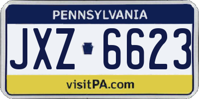 PA license plate JXZ6623