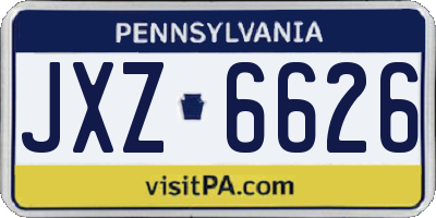 PA license plate JXZ6626