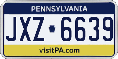 PA license plate JXZ6639