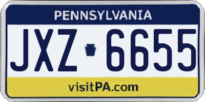 PA license plate JXZ6655