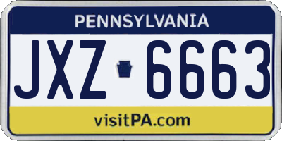 PA license plate JXZ6663