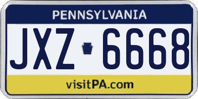 PA license plate JXZ6668