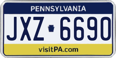PA license plate JXZ6690