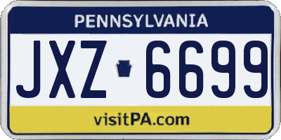 PA license plate JXZ6699