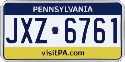 PA license plate JXZ6761
